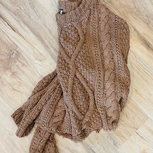 Free People Cable Knit Turtleneck Sweater